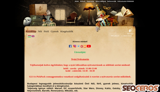 maszka.hu desktop preview