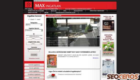 max-ingatlan.hu desktop prikaz slike