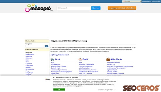 maxapro.hu desktop förhandsvisning