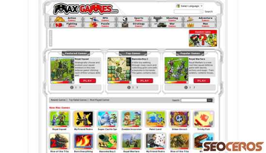 maxgames.com desktop előnézeti kép