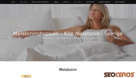 melatoninshoppen.se desktop förhandsvisning