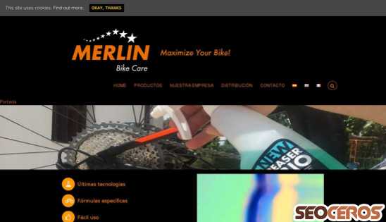merlinbikecare.com desktop vista previa