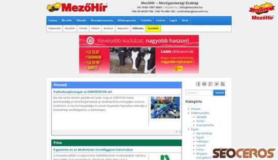 mezohir.hu desktop Vista previa