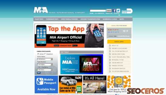 miami-airport.com desktop prikaz slike