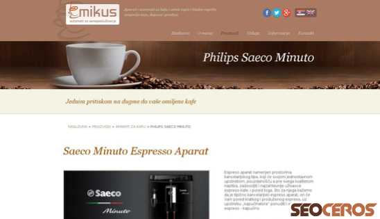 mikus.rs/sr/philips-saeco-minuto desktop prikaz slike