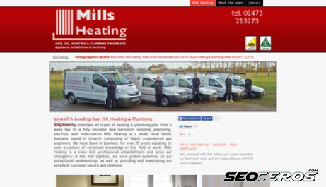 millsheating.co.uk desktop förhandsvisning