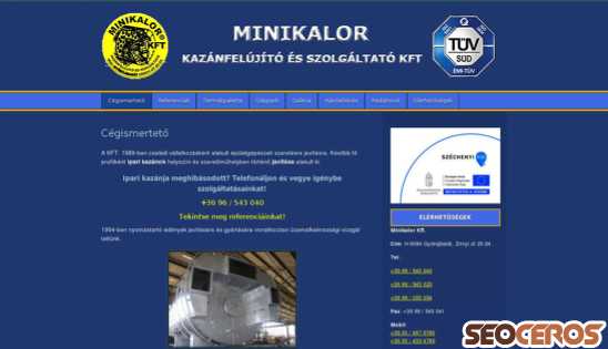 minikalor.hu desktop előnézeti kép