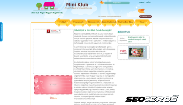 miniklubovoda.hu desktop náhľad obrázku