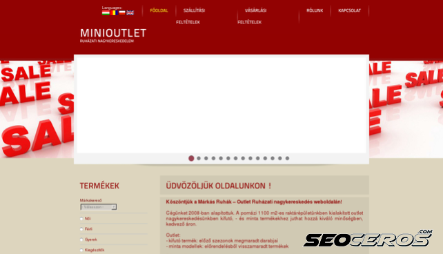 minioutlet.hu desktop náhľad obrázku