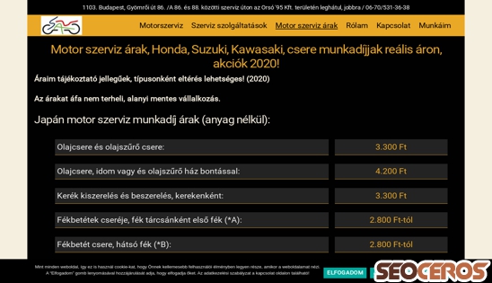 motorkerekparszerelo.hu/motor-szerviz-arak-kedvezmeny-akcio-2020 desktop náhľad obrázku