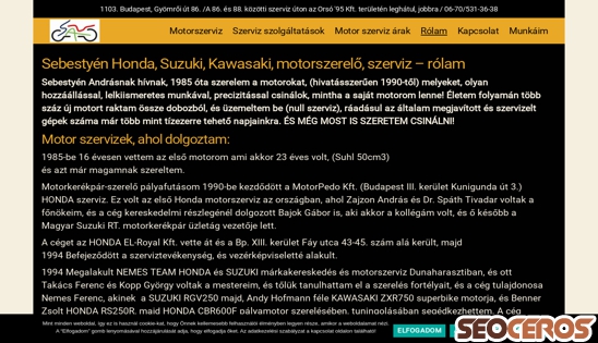 motorkerekparszerelo.hu/sebestyen-andras-honda-suzuki-kawasaki-motorszerviz-budapest-rolam desktop obraz podglądowy