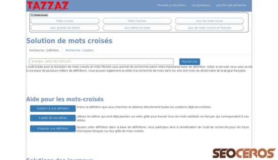 mots-croises.tazzaz.com desktop előnézeti kép