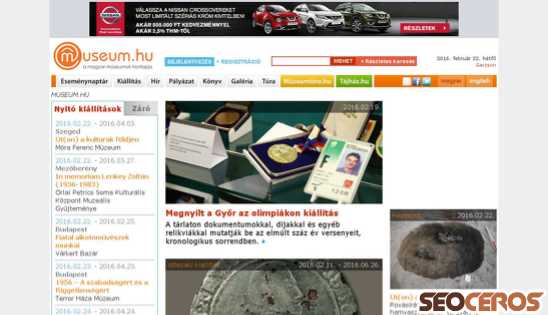 museum.hu desktop előnézeti kép
