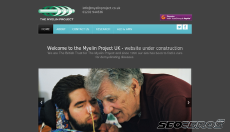 myelinproject.co.uk desktop náhled obrázku