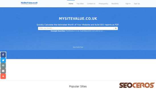 mysitevalue.co.uk desktop förhandsvisning