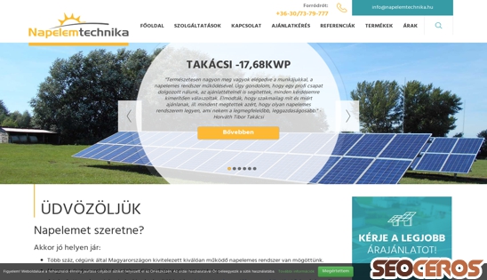 napelemtechnika.hu desktop előnézeti kép