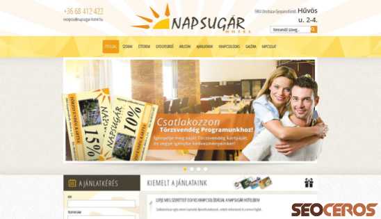 napsugar-hotel.hu desktop preview