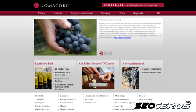 nomacorc.hu desktop obraz podglądowy