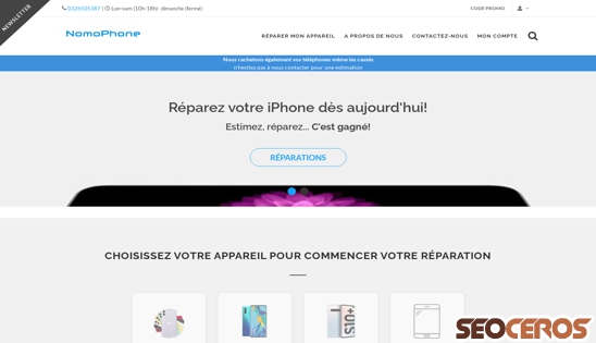 nomophone.fr desktop preview
