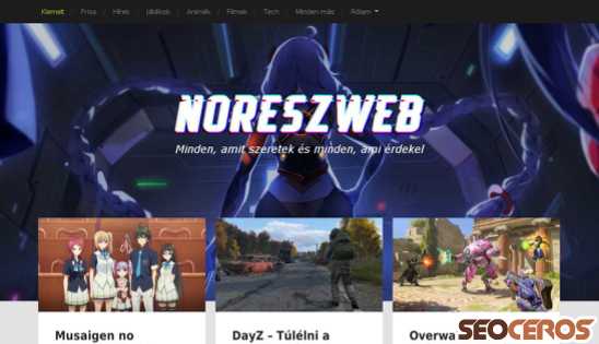 noreszweb.hu desktop förhandsvisning