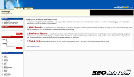 numbersfree.co.uk desktop Vista previa