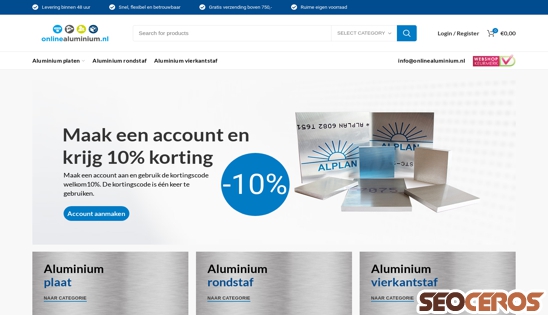onlinealuminium.nl desktop preview