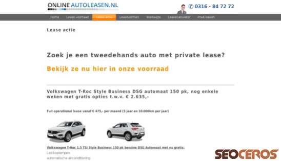 onlineautoleasen.nl/actie.php desktop Vorschau