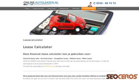 onlineautoleasen.nl/leasecalculator.php desktop obraz podglądowy