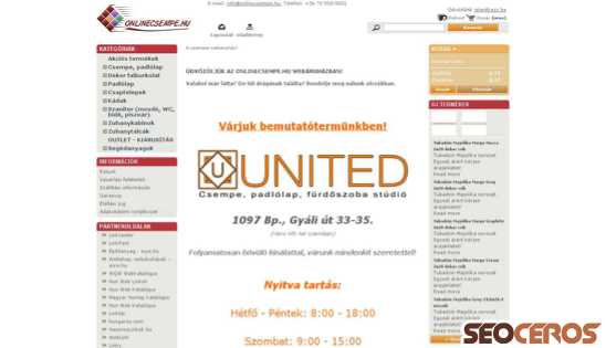 onlinecsempe.hu desktop előnézeti kép
