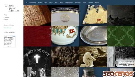 onlinetitanicmuseum.com desktop förhandsvisning