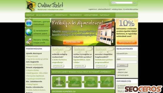 onlineuzlet.hu desktop előnézeti kép