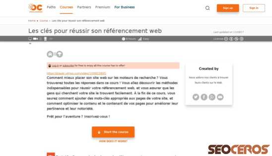 openclassrooms.com/courses/les-cles-pour-reussir-son-referencement-web desktop anteprima