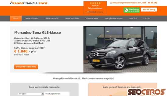 orangefinanciallease.nl desktop förhandsvisning