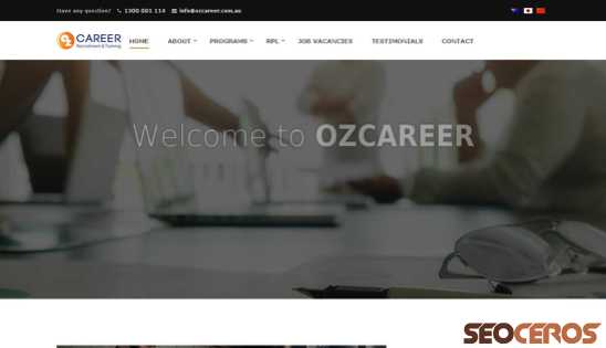 ozcareer.com.au desktop förhandsvisning