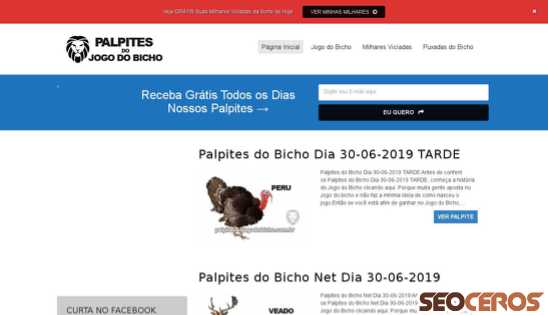 palpitesdojogodobicho.com.br desktop náhled obrázku