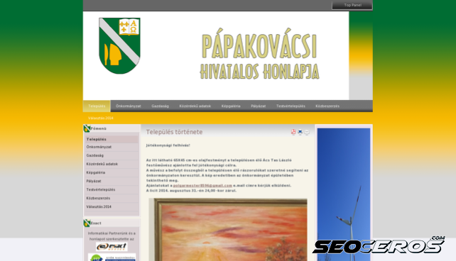papakovacsi.hu desktop előnézeti kép
