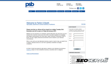parkinsbooth.co.uk desktop förhandsvisning