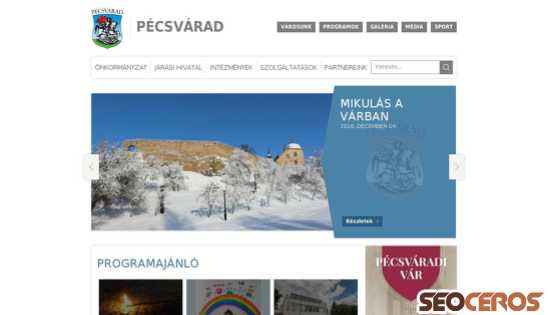 pecsvarad.hu desktop náhľad obrázku