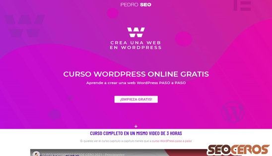 pedro-seo.com/curso-wordpress desktop Vorschau