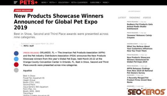 petsplusmag.com/new-products-showcase-winners-announced-for-global-pet-expo-2019 desktop preview