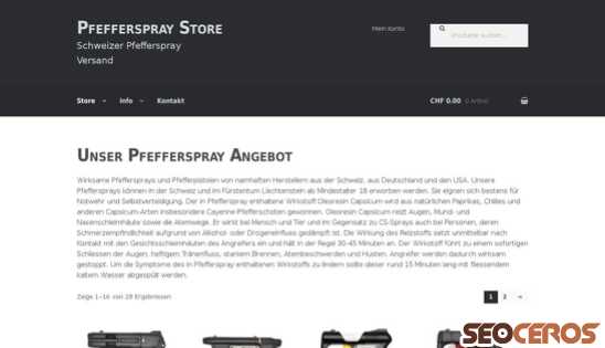 pfefferspray-store.ch desktop preview