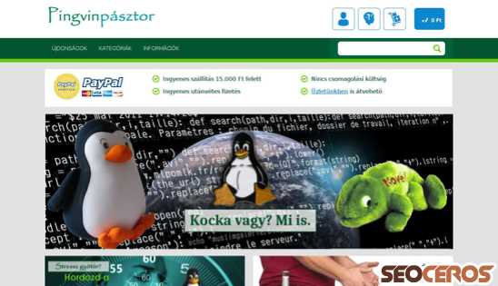 pingvinpasztor.hu desktop förhandsvisning