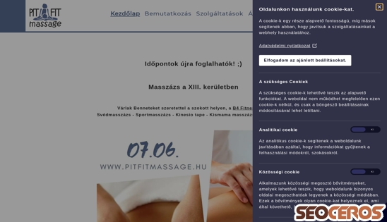 pitfitmassage.hu desktop náhľad obrázku