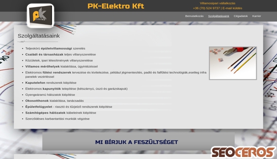 pkelektro.hu desktop előnézeti kép