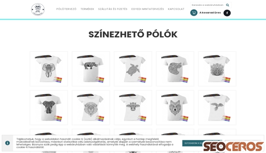 polokartel.hu/kategoriak/40/szinezheto-polok desktop előnézeti kép