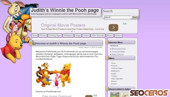 poohfriends.com desktop előnézeti kép