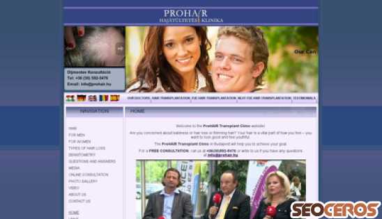 prohair.hu desktop előnézeti kép