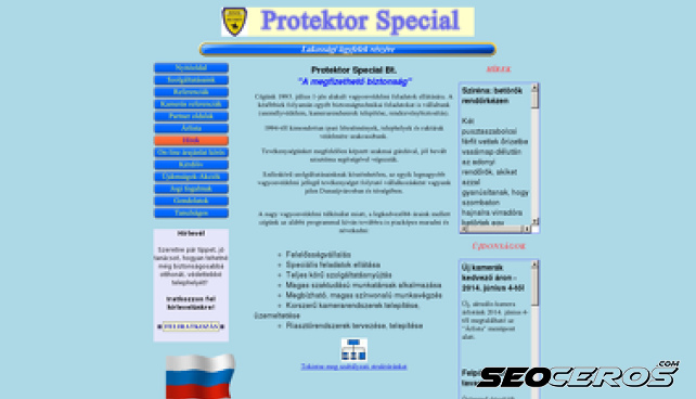 protektor-special.hu desktop förhandsvisning