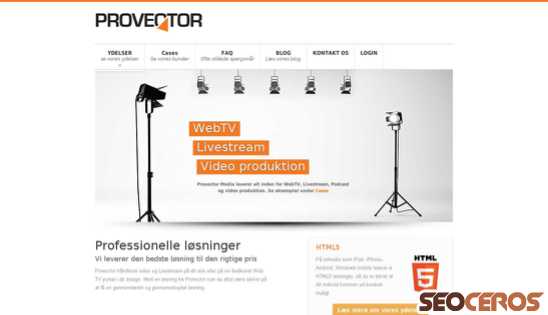 provector.dk desktop náhľad obrázku