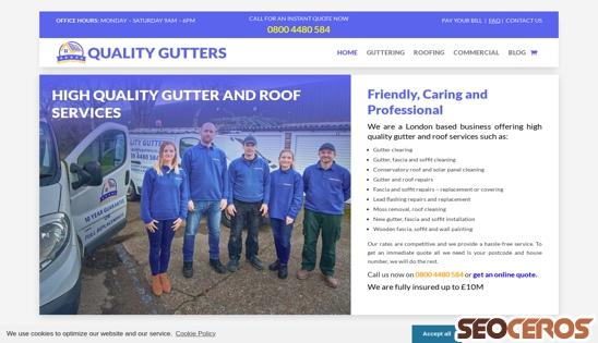 qualitygutters.co.uk desktop náhled obrázku